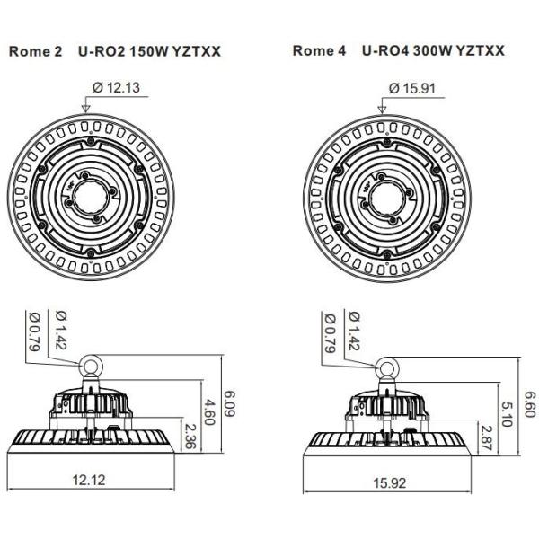Industrial 100-300W UFO LED High Bay Light IP65 3000K 4000K 5000K