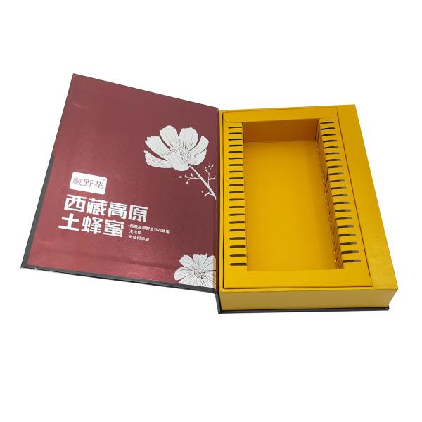 UV Printing Rigid Honey Jar Gift Box Recyclable Food Paper Box With Magnetic Closure