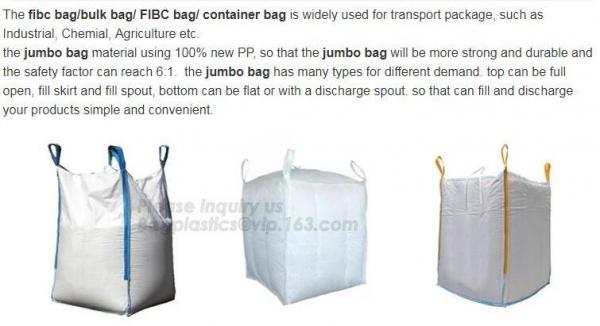 pp woven big fibc jumbo bag for coal cement,100% Virgin Material pp woven bulk bag 1000kg-3000kg,FIBC Recycle Container