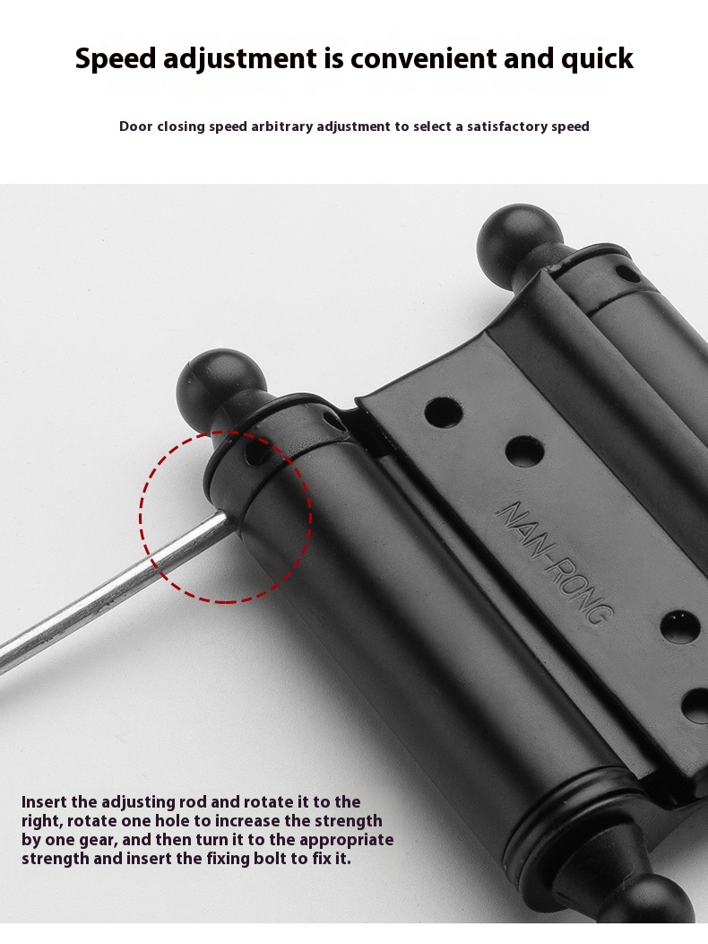 Modern Double-Open Automatic Closing Adjustable Stainless Steel Door Spring Hinge 110 Opening Angle Wall Mount