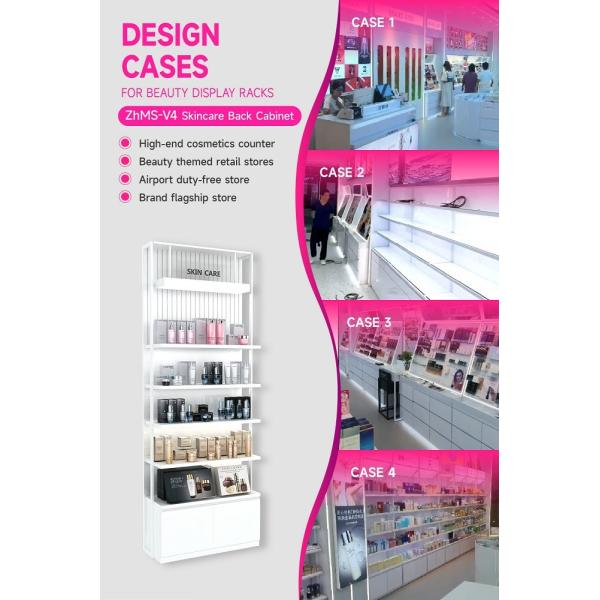 ZhMS-V4 Backlit Organic Sign Skincare Display Cabinet with LED Strip Lights