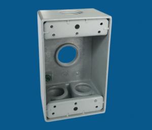 Buy cheap 1 Gang Waterproof Electrical Box / Exterior Outlet Box With 4 Outlet Holes product