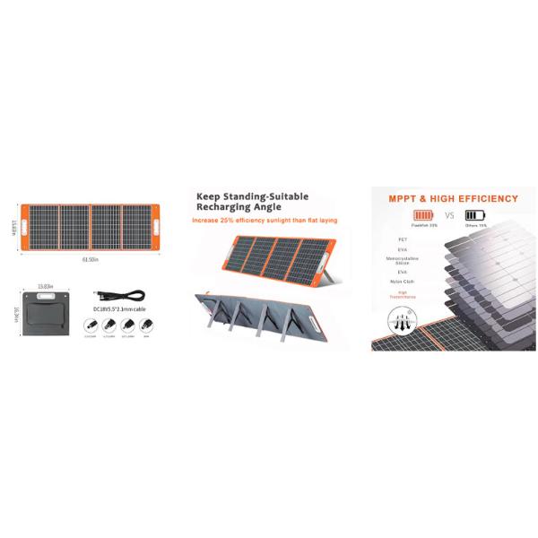 18V 100W Foldable Solar Blanket Panel Charger Customized with DC Output