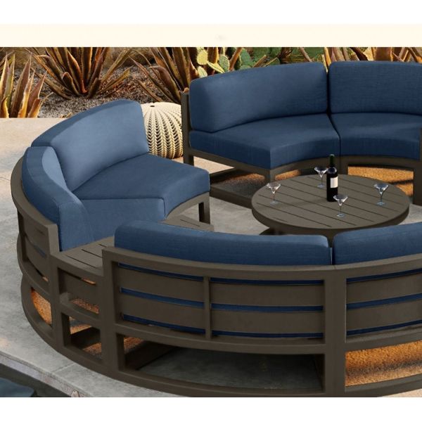 Luxury Outdoor Sofa Courtyard Villa Garden Outdoor Arc-shaped Leisure Combination Aluminum Alloy Waterproof Sunscreen Sofa