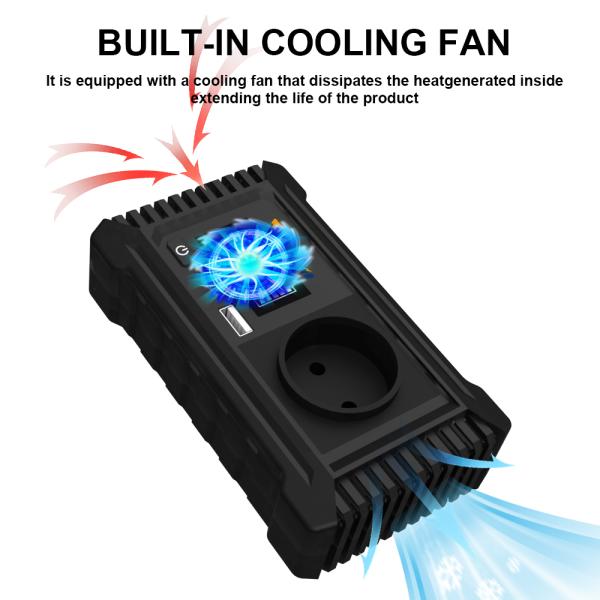 SZSSTH Inversor EU USA Universal Socket GaN PD Fast Charger Car Power Inverter 12V 220V 2 AC Outlets USB 150W Car Inverter