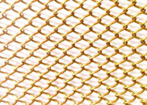 Buy cheap Flexible Home Decor Metal Coil Drapery 13ft Gold Mesh Curtain product