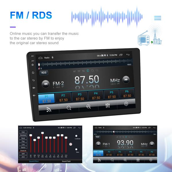 Universal Car 2 Din Android12 Carplay Gps TS7 Player with Multi Language Support