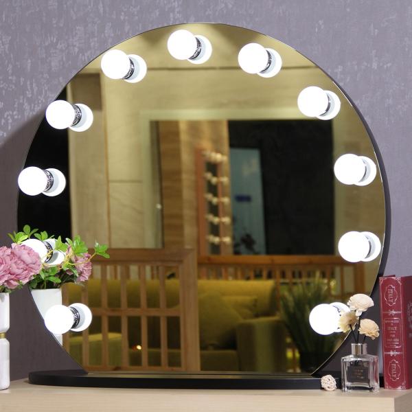 Desktop Makeup Mirror With Lights Custom Hollywood Style Round Led Bathroom Mirror