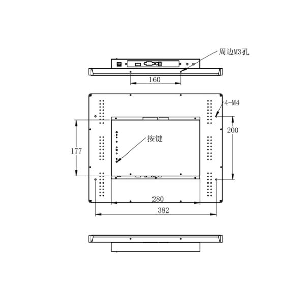 19-Inch ZXTLCD Self-Service Terminal Capacitive Embedded Industrial Control Touch Screen Monitors