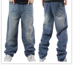 China Customizable Clothing Loose Plus Size Denim Jeans Pants for Men,Fat Man Denim Trousers for Men on sale