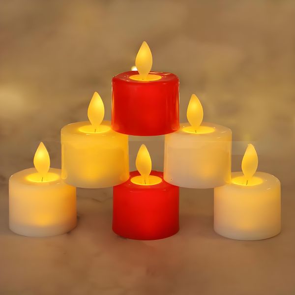 Remote Control Rechargeable LED Tea Light Candles with Warm Flickering Effect for Home Decor