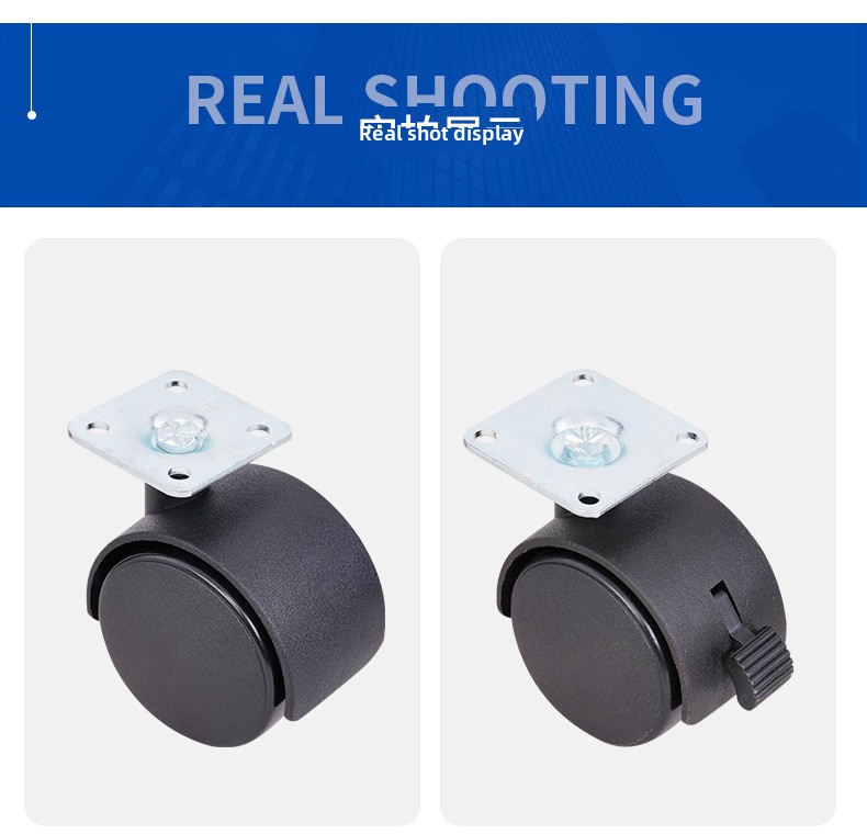 Modern 2.5 Inch Flat Snap Spring Casters Silent Universal Nylon Wheels for Dining Kitchen Furniture Appliances Direct Factory