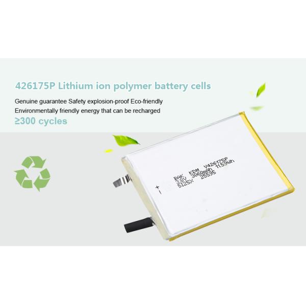 3.7V Rechargeable Li Ion Battery 3060MAh Li Polymer Cell With Customized Size