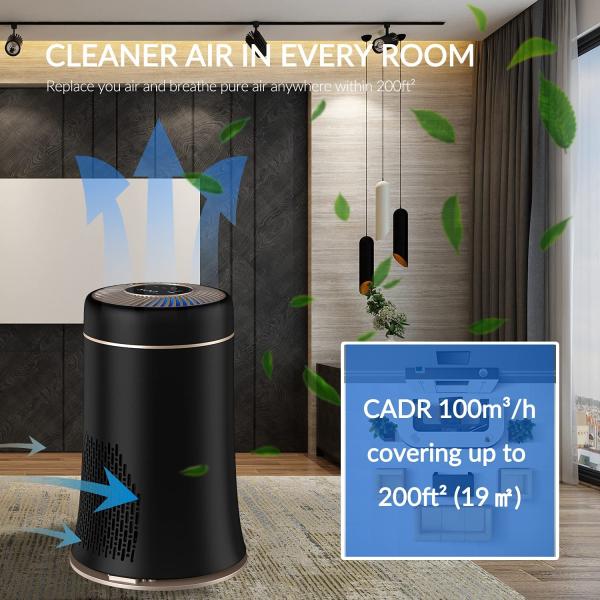 Energy Saving True Hepa Air Cleaner Low Noise Room Air Purifier For Allergies