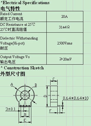 PCB Mount ZCT Current Transformer , High Sensitivity 20A Zero Sequence CT