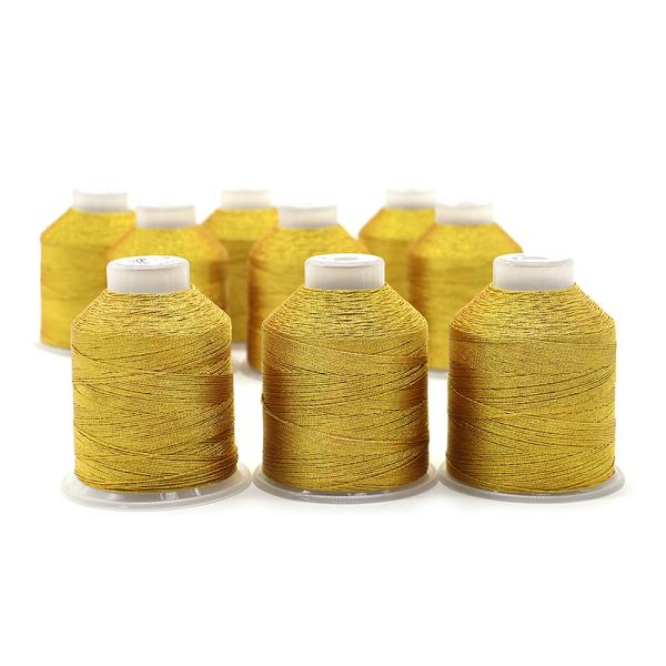 Sparkling Metallic Embroidery Thread for Machines Cords and Braids in Golden Shades