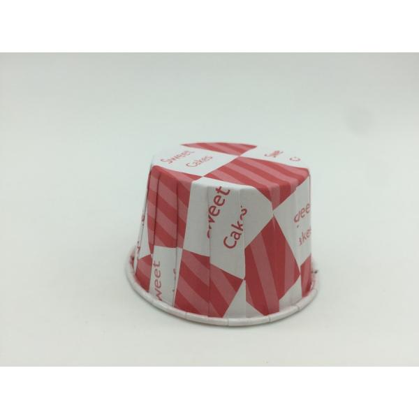 Stitching Color Red And White Baking Cups , Cupcake Paper Cases Mini Birthday Cake Holder