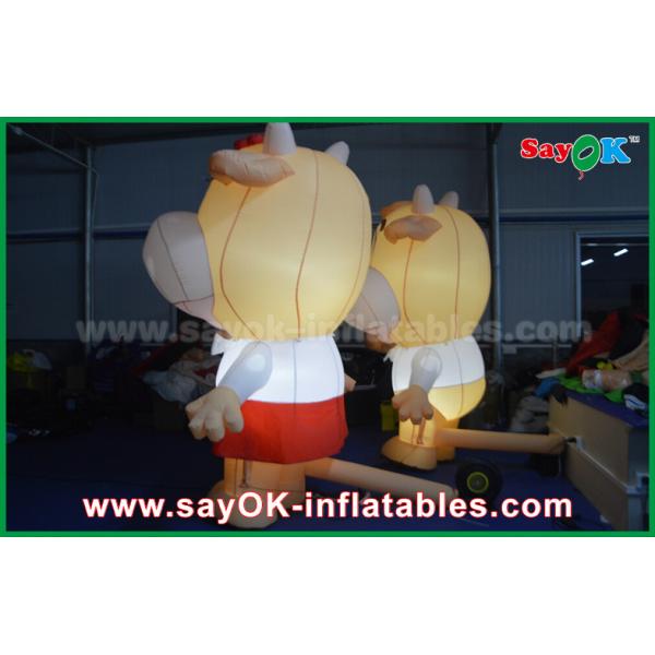 Inflatable Model Custom Animal Oxford Cloth Inflatable Cartoon Cattle Cow With LED Lighting
