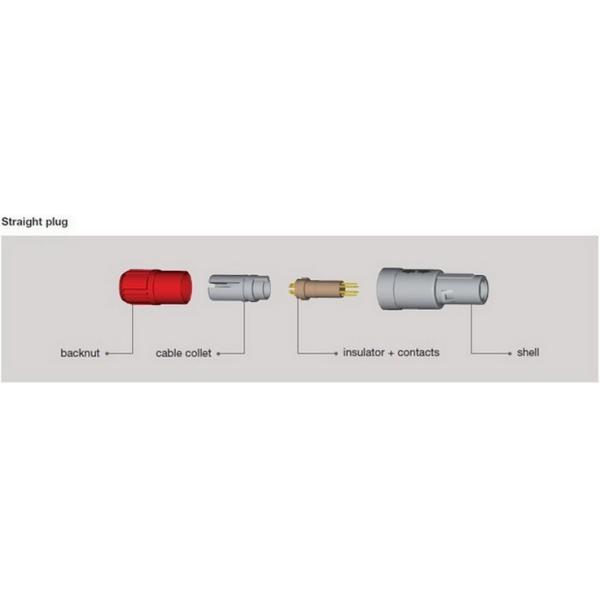 4 Pin Circular Connector Plastic Male Plug Gray Color Plastic Circular Connectors