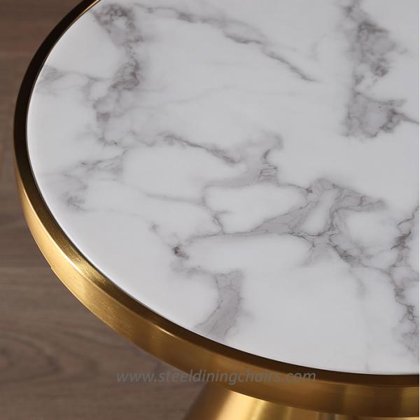 Marble Top Coffee Table With Stainless Steel Legs
