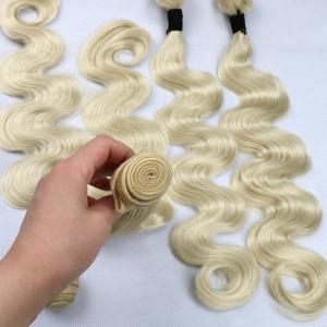 China Brazilian virgin human hair White blonde 60 human hair extensions weave weft on sale