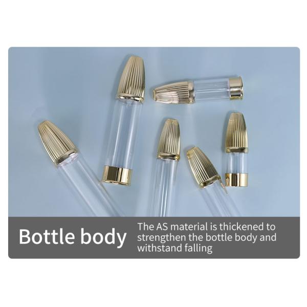 AS Collar Pump Airless Bottles for Lotion Refillable Empty Spray Plastic Bullet Round