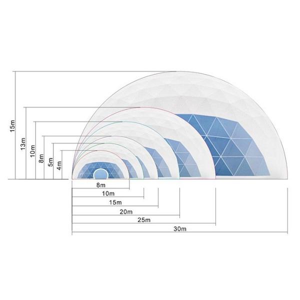 Geodesic Steel 30m Diameter Large Dome Tent For Outdoor Events