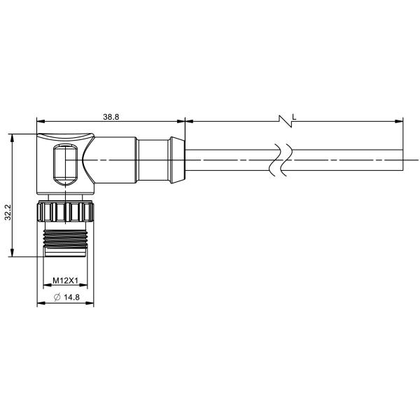 M12 Molded Cable Connectors With A Coding 5 Pin Plug Sensor IO Power Cord