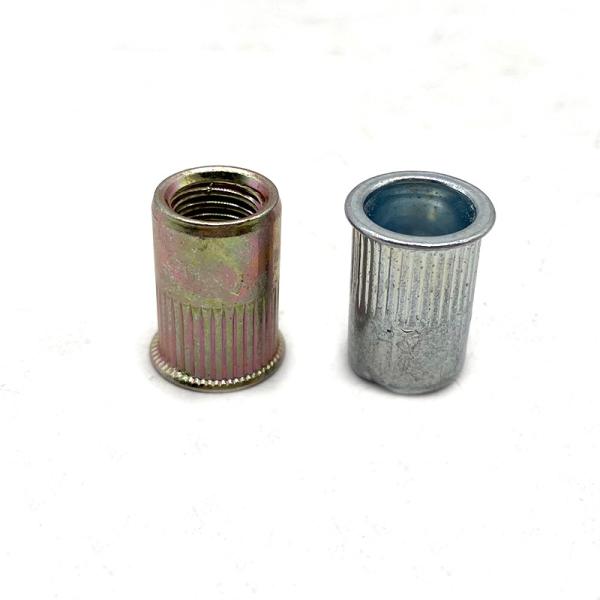 Flat White/Yellow Zinc Plated Carbon Steel Threaded Blind Rivet Nuts
