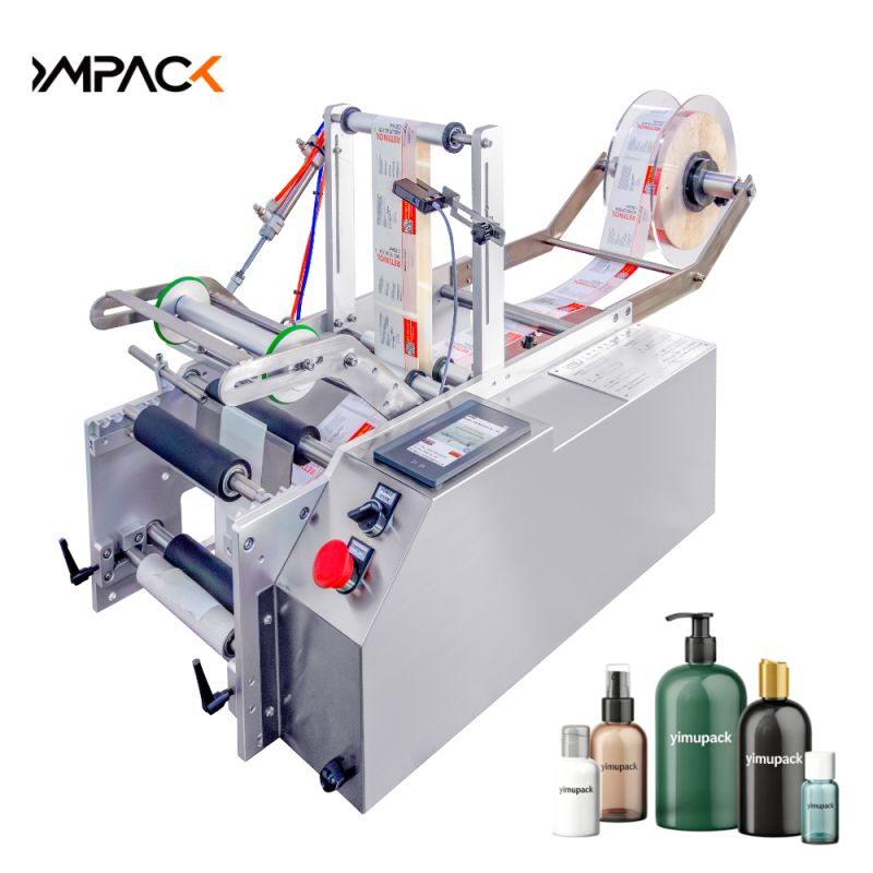 Semi Automatic Bottle Label Sticker Machine with Adjustable for Cosmetics Big and Small Bottles