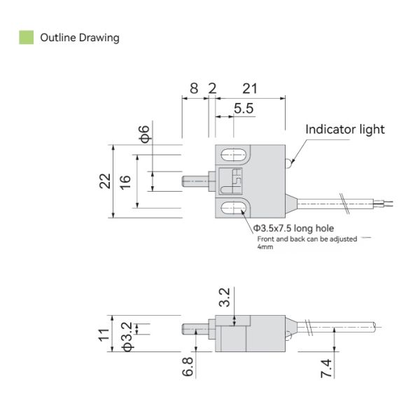 ZTS92 Makinopc High Precision CNC Machine Inductive Contact Sensors Detection Flat Mount Limit with Red Indicator Light
