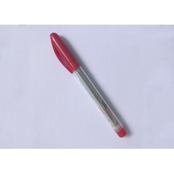 Transparent plastic banner gel ink pen in red or blue with 180mmX68mm size color-full banner printing for promotion