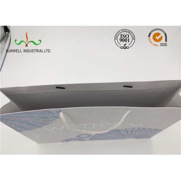 Customized Logo Cardboard Shopping Bags Recycled White Paper Bag With Handle