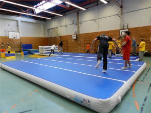 China Sturdy Airtight Tumbling Crash Mats , 12*8m Gymnastics Inflatable Tumble Track on sale