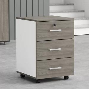 Buy cheap Grey Office Wooden Filing Cabinets 3 Drawer Movable File Cabinet With Wheels product