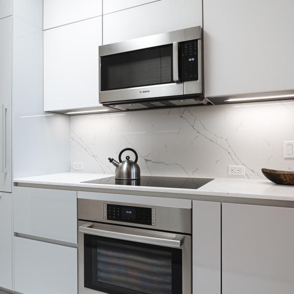 Modern Acrylic Kitchen Cabinet MDF board Moisture Proof Units Set