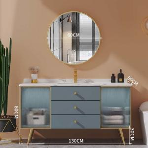 China Euro Style Bathroom Furniture Cabinets Solid Wood Small Bathroom Vanity With Legs on sale