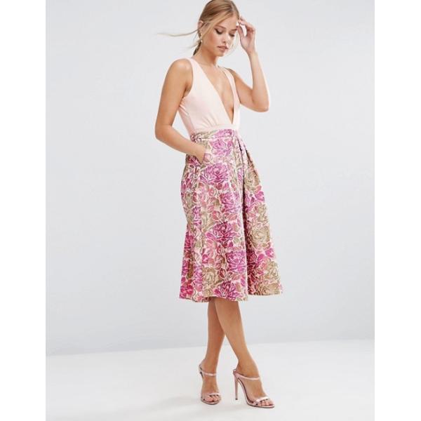 OEM Service Women Skirt with Side Pockets and Zip Fastening