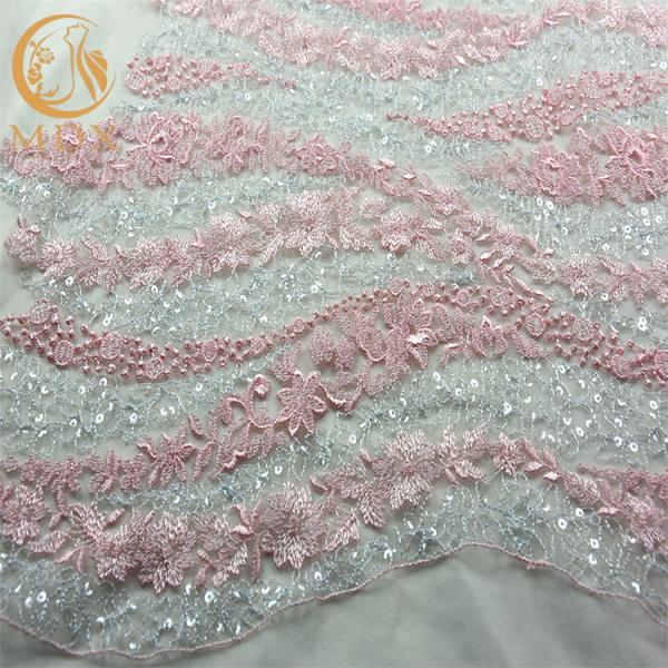 Glitter Sequin Lace Material Custom Pattern Evening Dress Lace