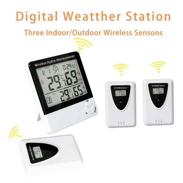 DTH-64 Wireless Digital Hygro-Thermometer Indoor Outdoor Humidity Meter Household Thermometer Temperature Gauge