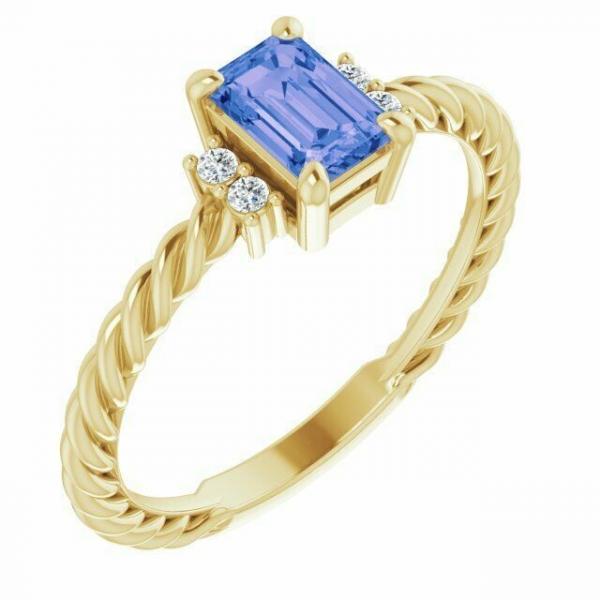 Gem Stone King 925 Sterling Silver Blue Tanzanite and White Topaz Women's 3-Stone Ring