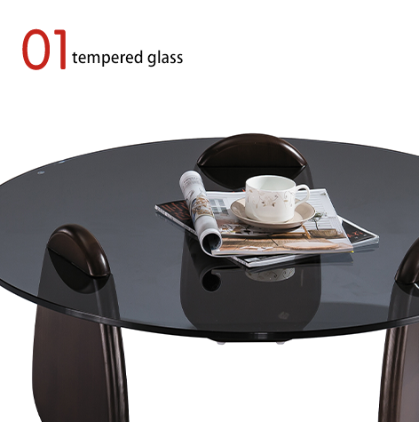 Support customization Contemporary Minimalist Design Small Tea & Coffee Table Modern Glass Round Style for Living Room Bedroom Hotel Home Use
