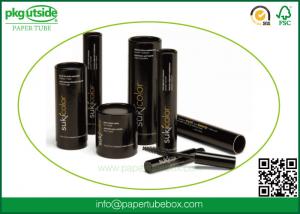 Black Custom Cardboard Tubes , Paper Cylinder Containers For Eyelash Packaging
