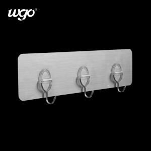 China Damage Free Installed Self Adhesive Wall Mounted Hook Hangers Mini Rack For Wall on sale