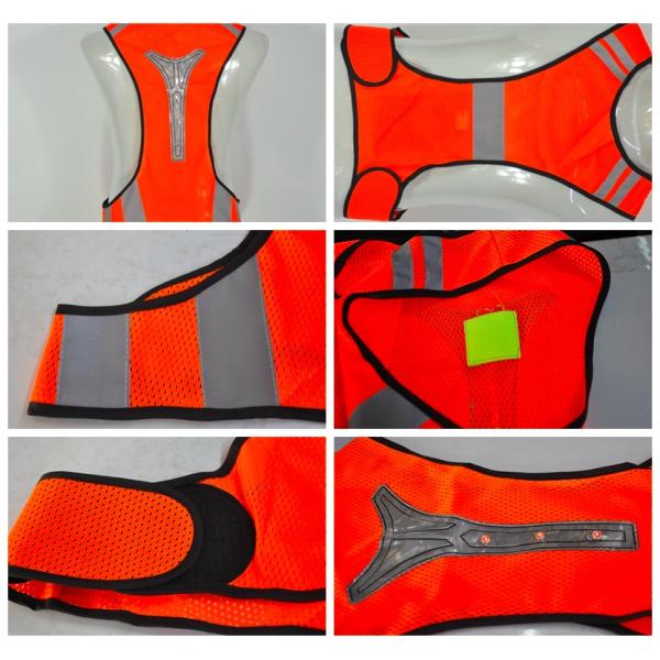 Plus Size Reflective Safety Vest With Shining LED Light For Night Working