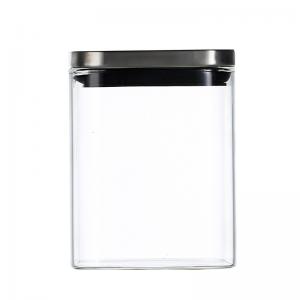 China Borosilicate Dry Food 500ml Glass Kitchen Canister on sale