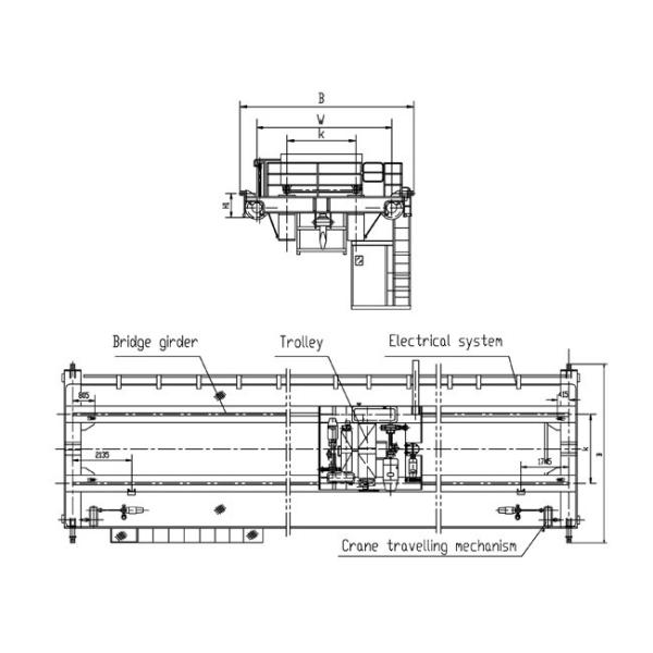 Frequency Adjustable QD Double Girder Overhead Travelling Crane