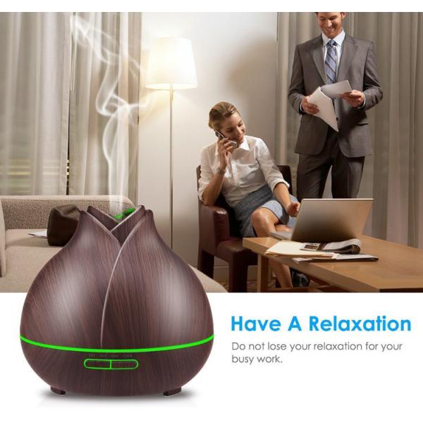 Cool Mist 400ml Wood Grain Ultrasonic Aroma Essential Oil Diffuser for Office Bedroom