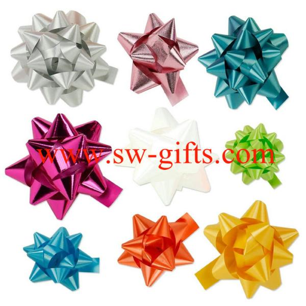 Christmas gift accessory ribbon assorted colors star bow shinning ribbon For Gift Packing