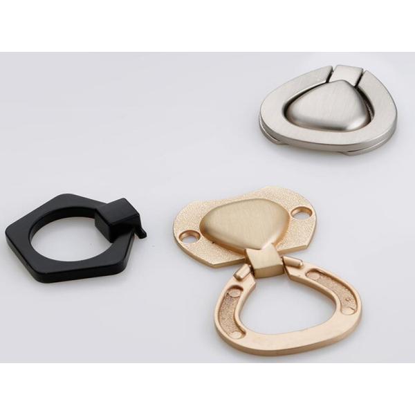 Brush Brass Hidden Drawer Pulls Kitchen Cabinet Knobs / Closet Square ring Pulls Furniture Fittings